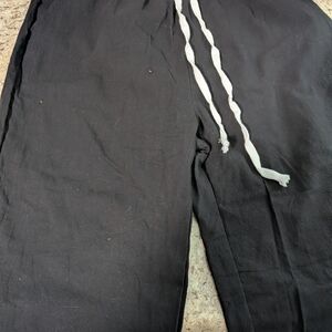 Men's Black Joggers with Gray Drawstring